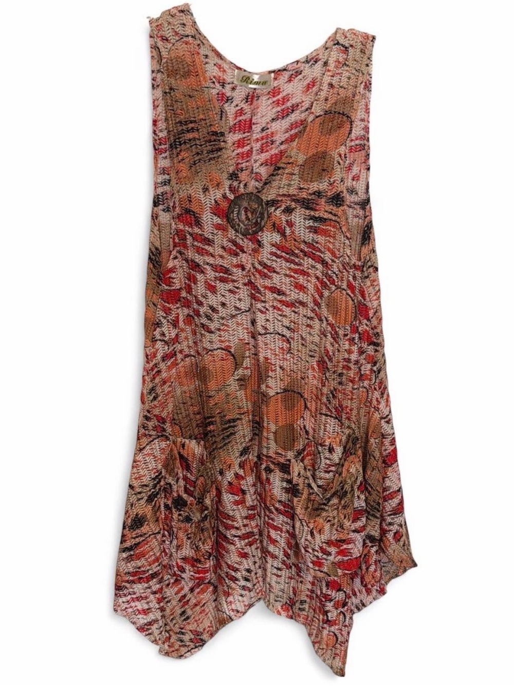 Boho RIMA Printed Handkerchief Hem Skirt in Multi-Color